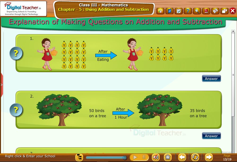 Class 3 Mathematics : Explanation on Making Questions on Addition and Subtraction