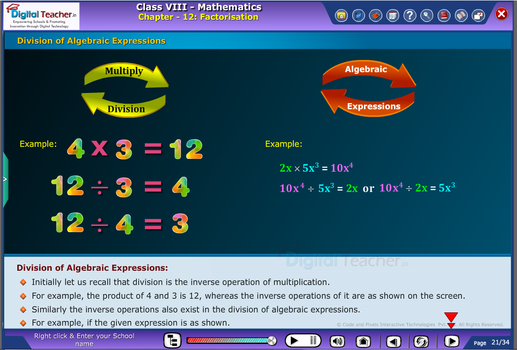 division of algebraic expressions