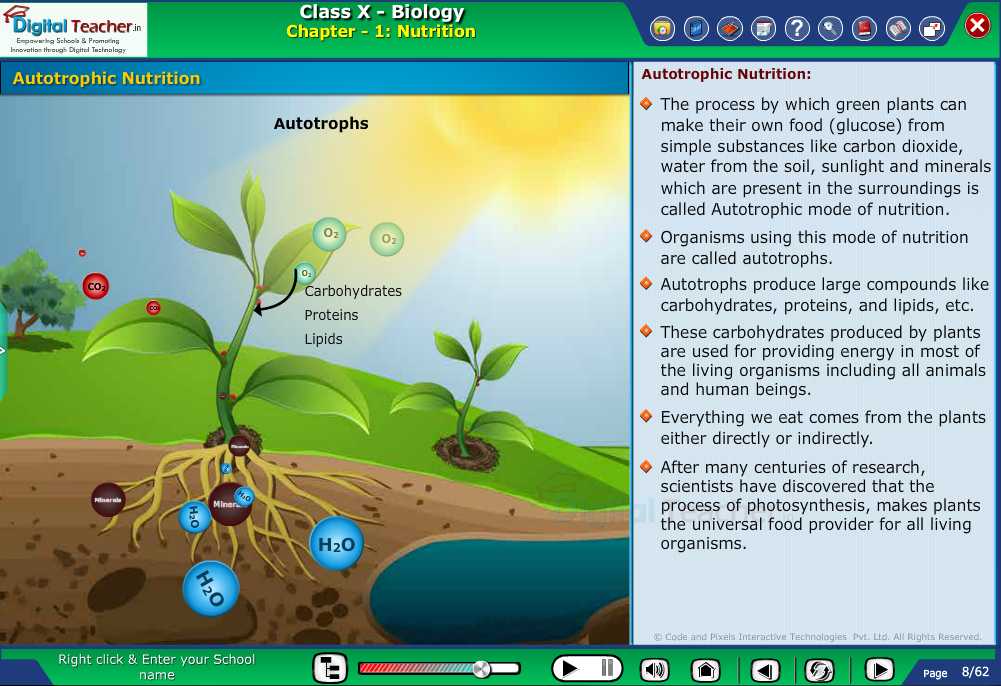 Digital teacher smart class explanation on autotrophic nutrition