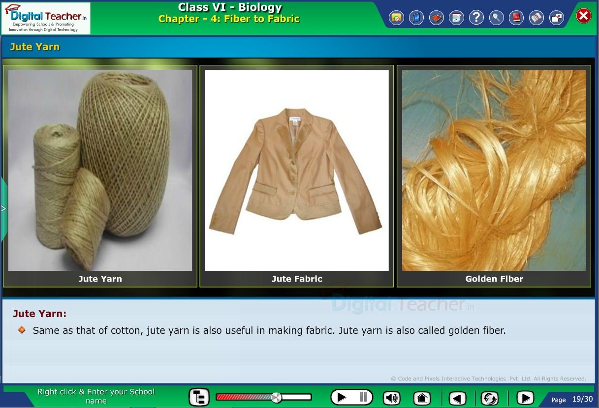 Digital teacher smart class about jute yarn