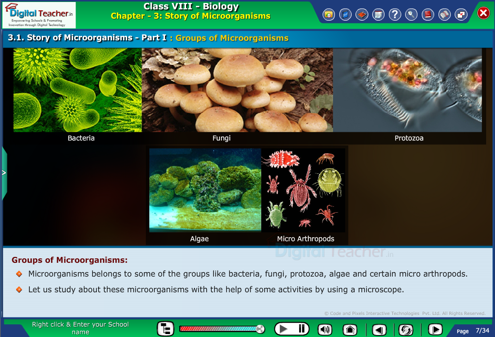 Digital teacher smart class about micro organisms
