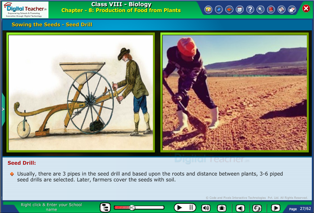 Digital teacher smart class on sowing and drilling the seeds