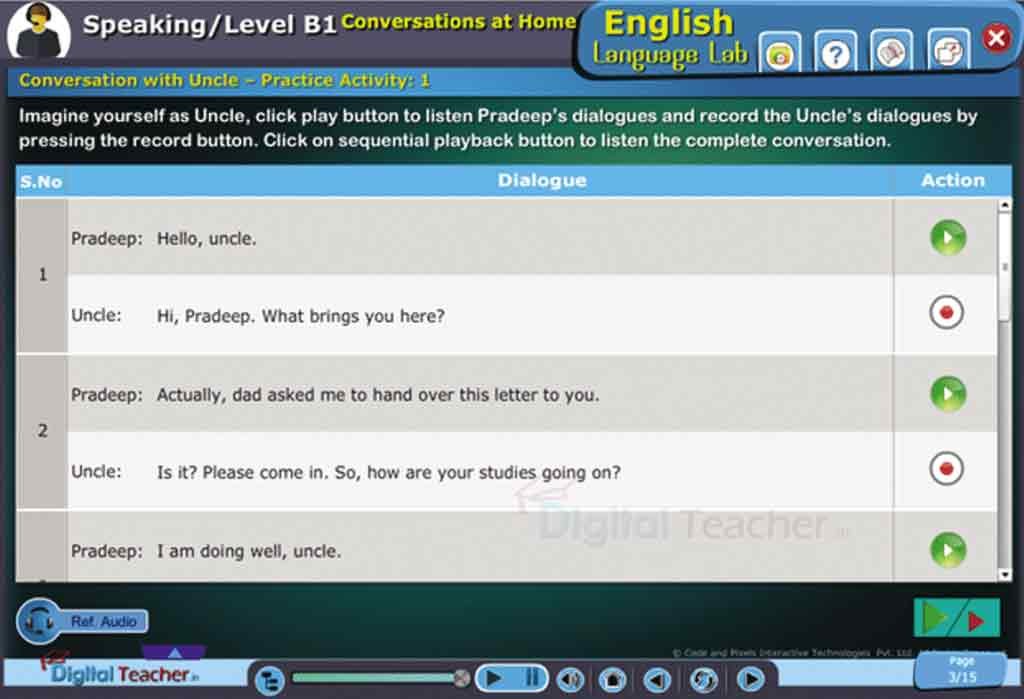 Digital Teacher having feature like listen and record by sequenctial mannar.