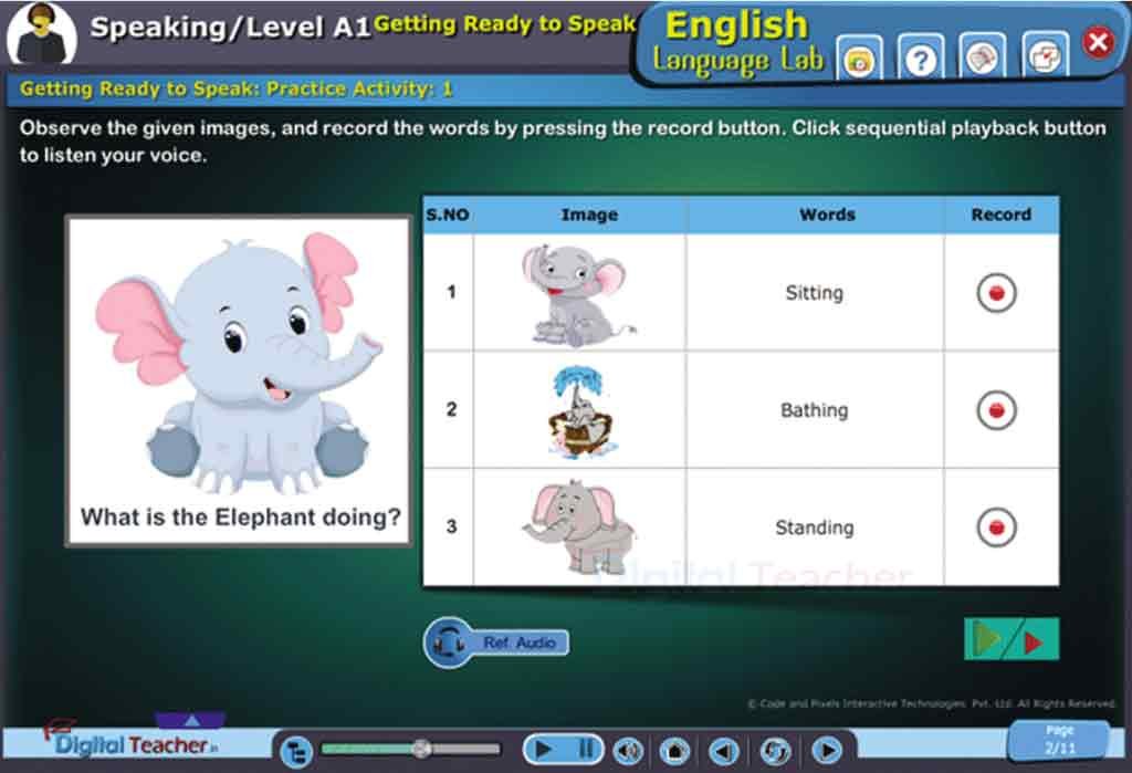 Digital Teacher have the feature like they provide one word,you can pronounce and record that pronounciation.