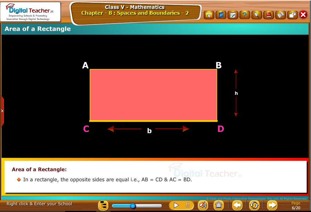 Area of rectangle