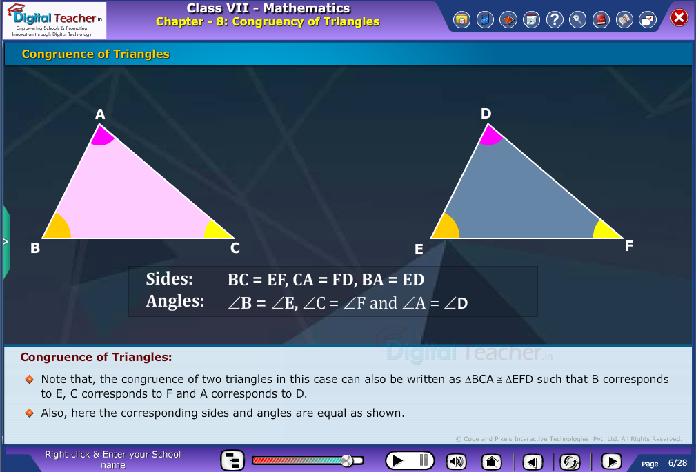 Congruence of Triangles