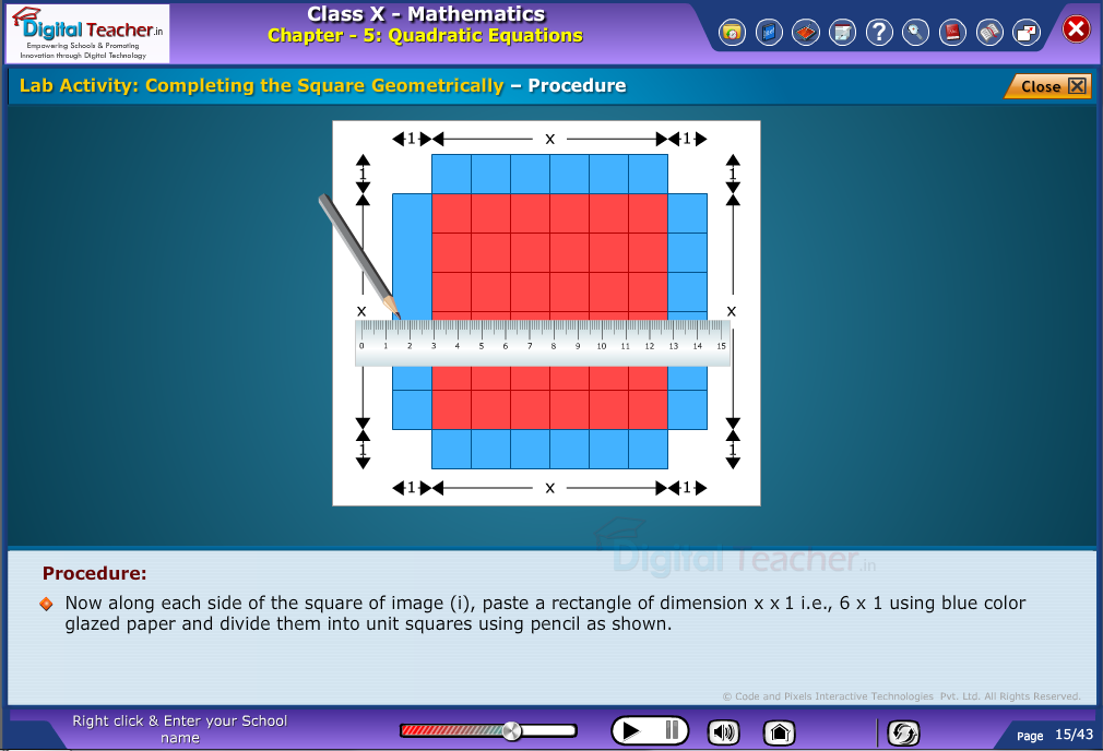 Lab activity  completing the square geometrically