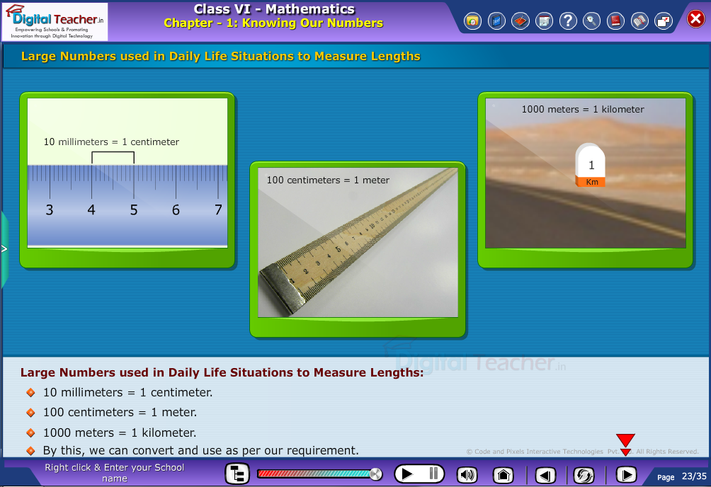 Large numbers used in Daily Life Situations-to-Measure Lengths