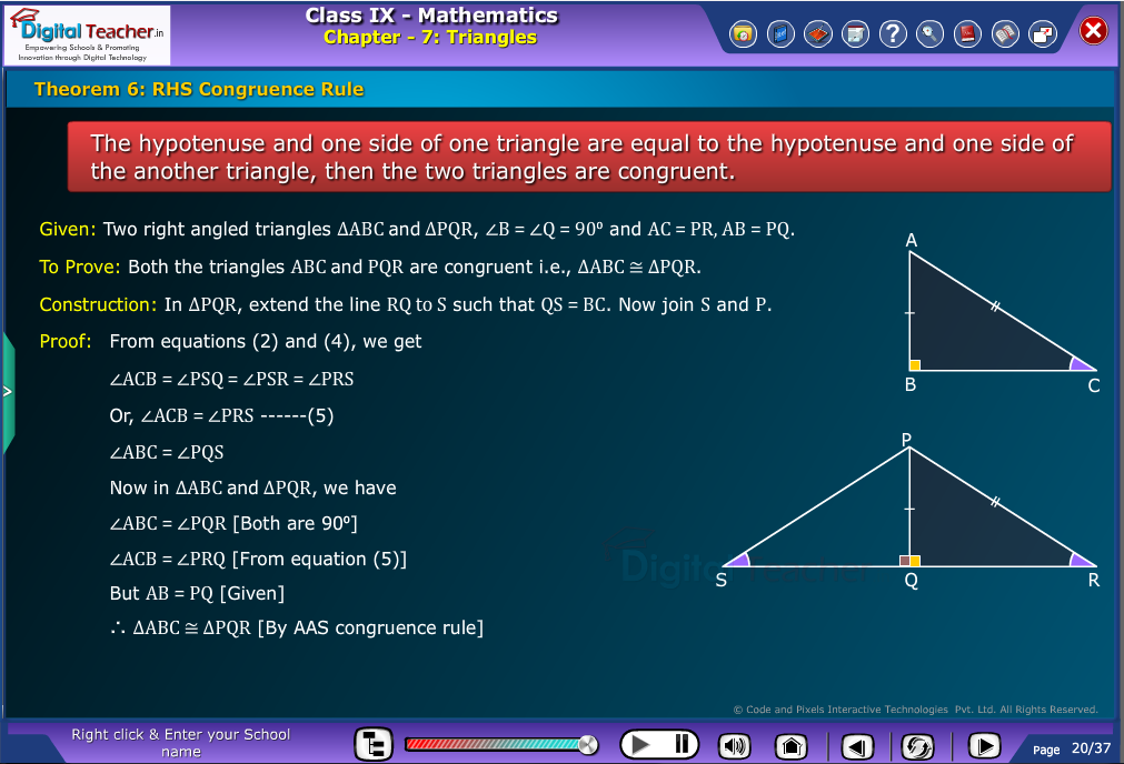 RHS congruence Rule