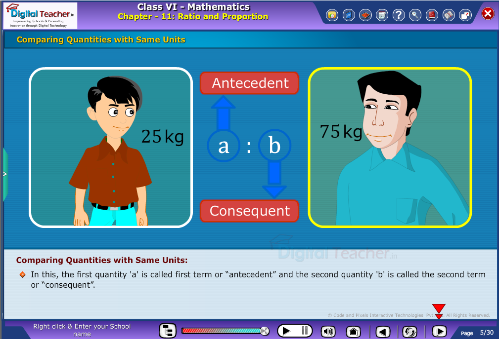 comparing quantitiies with same units