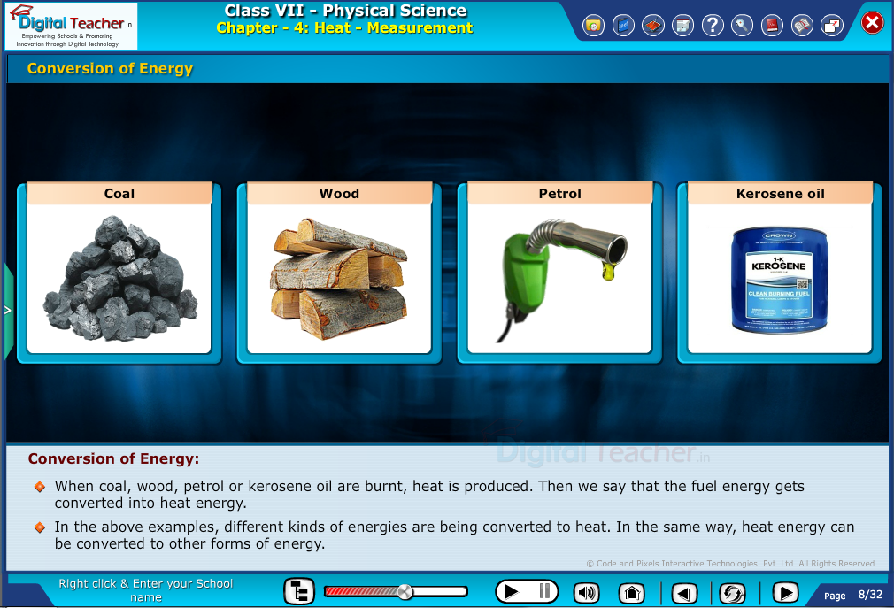 Digital teacher smart class about conversion of energy
