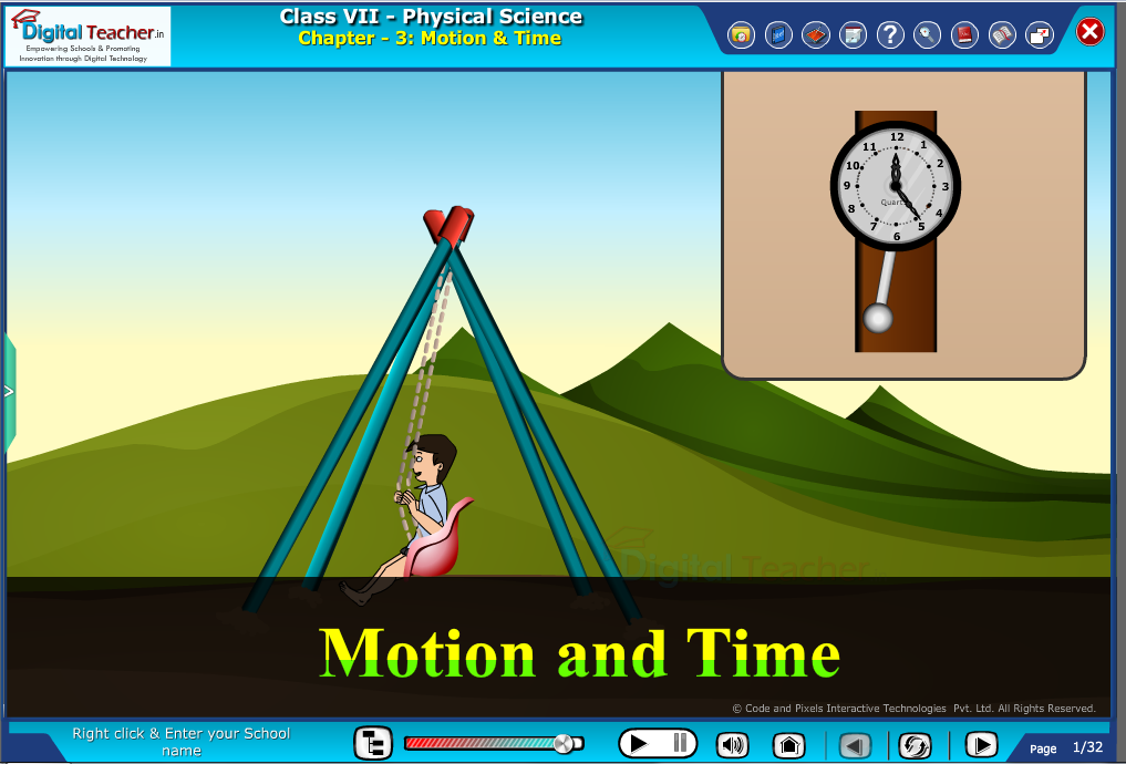 Digital teacher smart class about motion and time