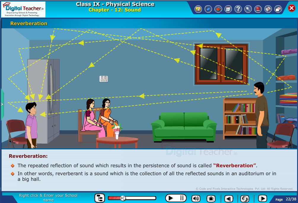 Digital teacher smart class about reverberation