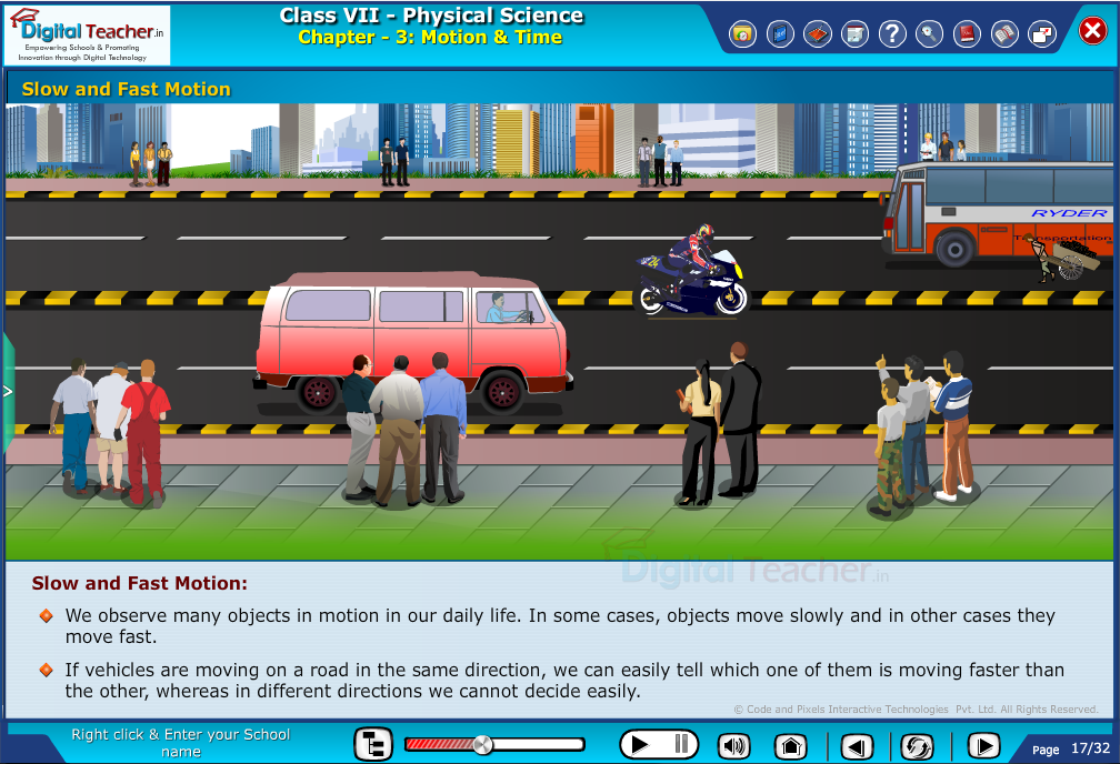 Digital teacher smart class about slow and fast motion