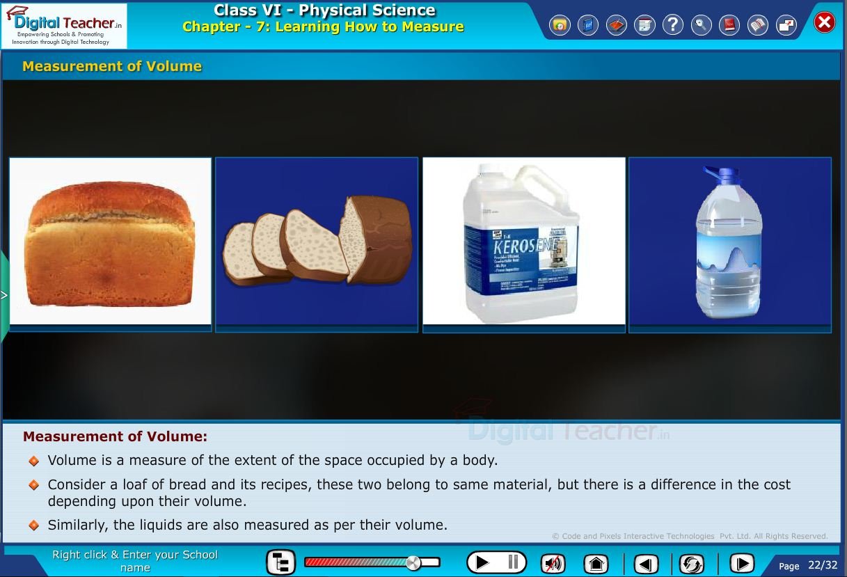 Digital teacher smart class about measurement of volume